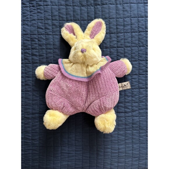 Rich Cream Bunny Rabbit Plush Purple Knit Clown Outfit Chenille ColorRich 14" - Picture 11 of 11